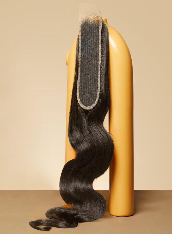 Triippy Raw Hair 2x6 HD Lace Closure Body Wave More Less Shedding than Regular Virgin Hair Closure, 0.10mm Ultra-Thin 2x6 Swiss Real HD Lace with 100% Raw Cambodian Human Hair 18 Inches